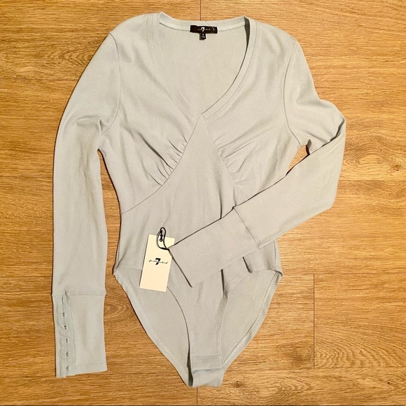NWT 7 For All Mankind Long Sleeve Bodysuit - Picture 1 of 5